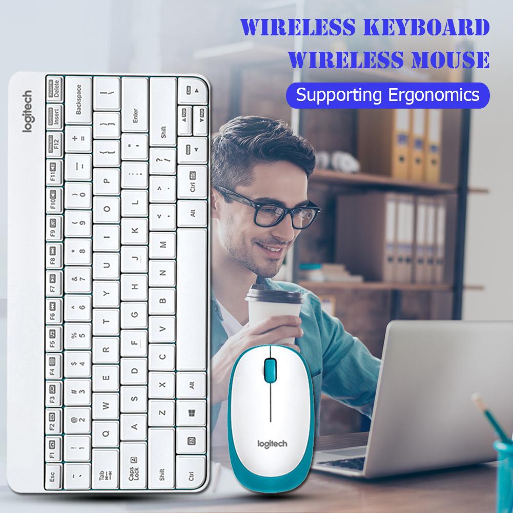 Logitech MK245 USB Nano Wireless Mini Keyboard 1000DPI Ergonomic Mouse Combos with Multimedia Function Key for Household Game