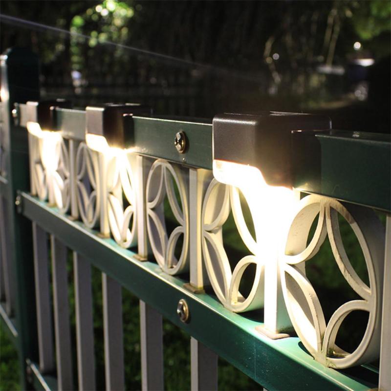 4PCS LED Solar Path Stair Lights Outdoor Garden Yard Fence Wall Landscape Lamp Solar Light for Stair Courtyard Outdoor Lighting