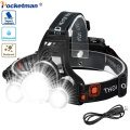 Powerful T6 LED Headlamp Head Torch LED Rechargeable Headlight with 3 Lights 4 Modes Super Bright LED Head Lamp for Cycling