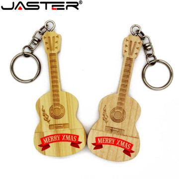 JASTER New hot sale wooden guitar usb flash drive pendrives pen drive 8GB16GB32GB 64GB car key flash card memory stick mini gift