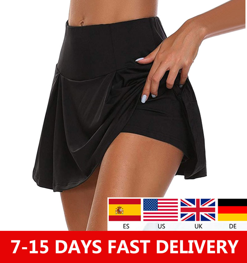 2020 Dropshipping Plus Size S-5XL Sports Tennis yoga Skorts Fitness Short Skirt Quick drying Women Anti Exposure Tennis Skirt