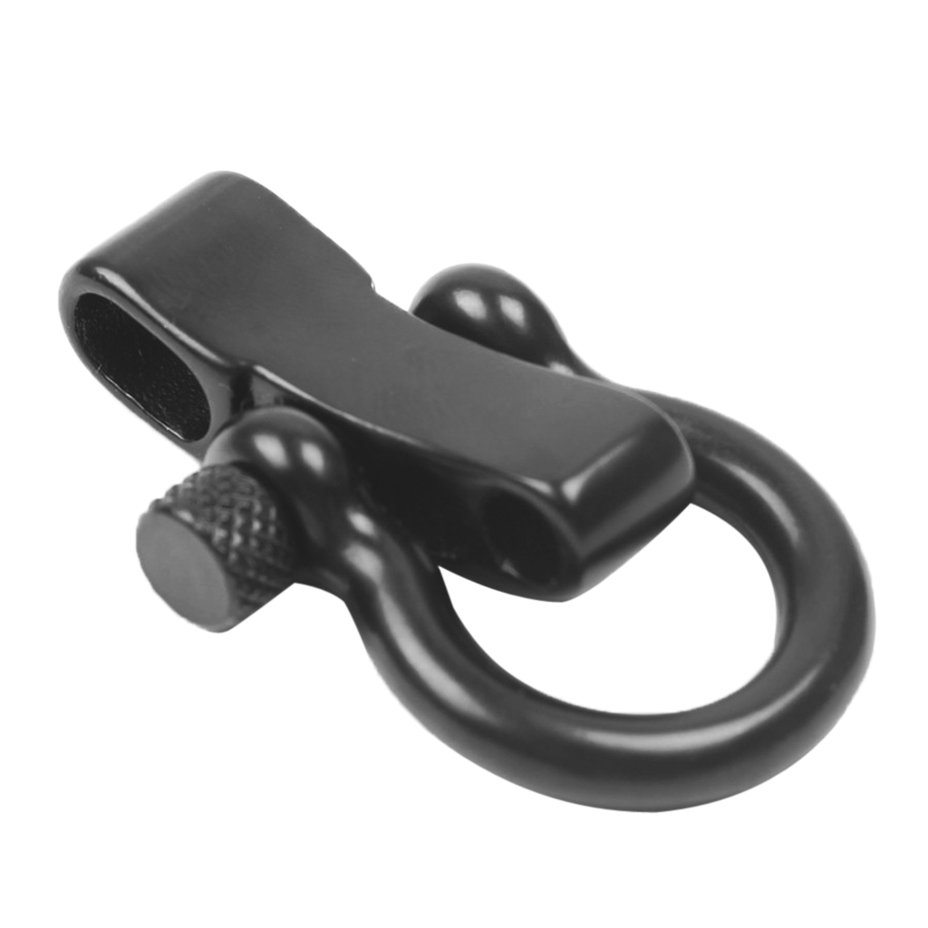 Black Adjustable Stainless Steel Shackle for Paracord Bracelets, Used for Camping, Hiking and Other Outdoor Sports