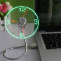 Ingelon USB Fan Gadget Flexible Gooseneck LED Clock Office Gadgets Cool For laptop PC Notebook Temperature/Time Display Mini Fan