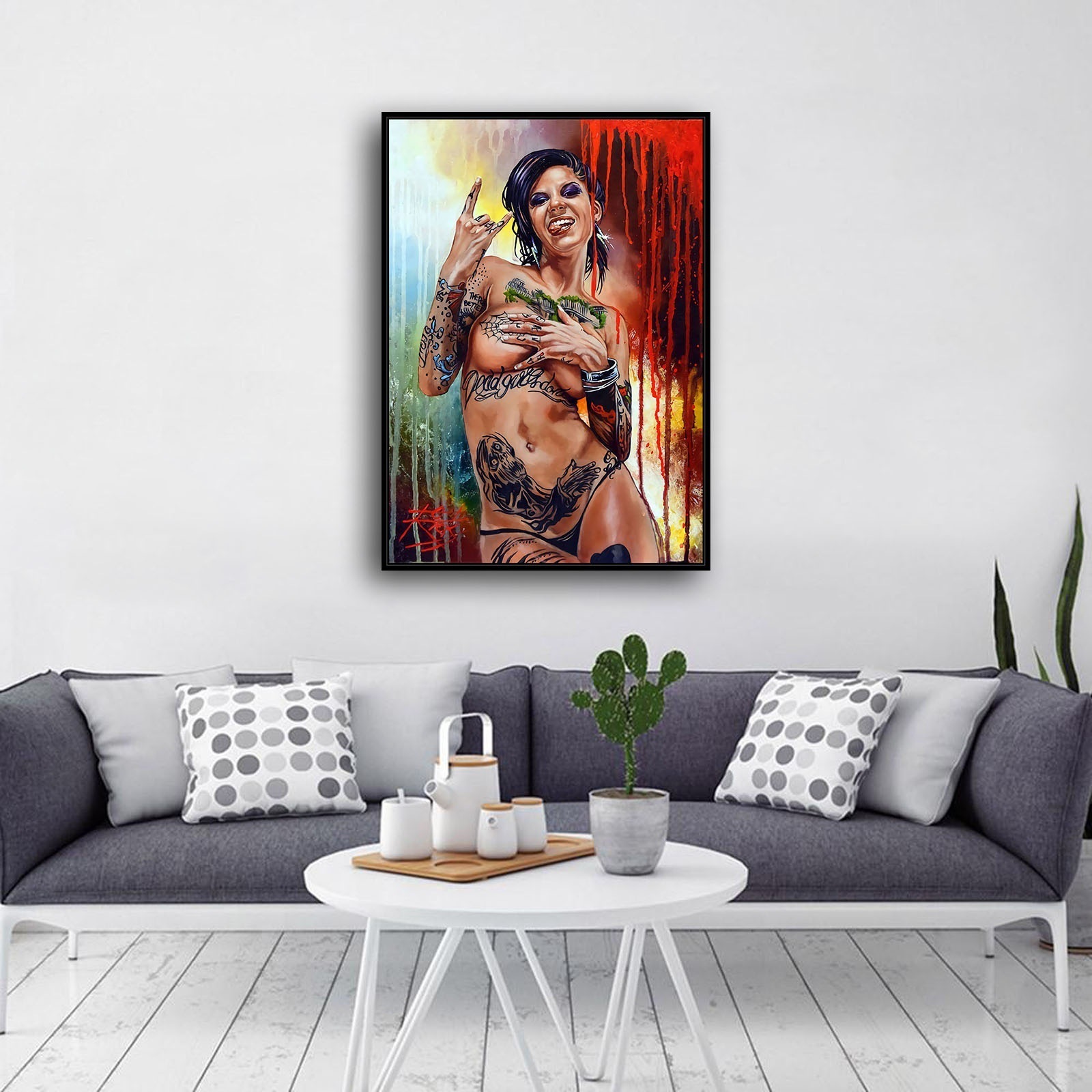 Hip-hop Tattoo Women Canvas Painting Hip Hop Sexy Nude Girl Poster For Living Room Bedroom Wall Decor Art Painting Cuadros