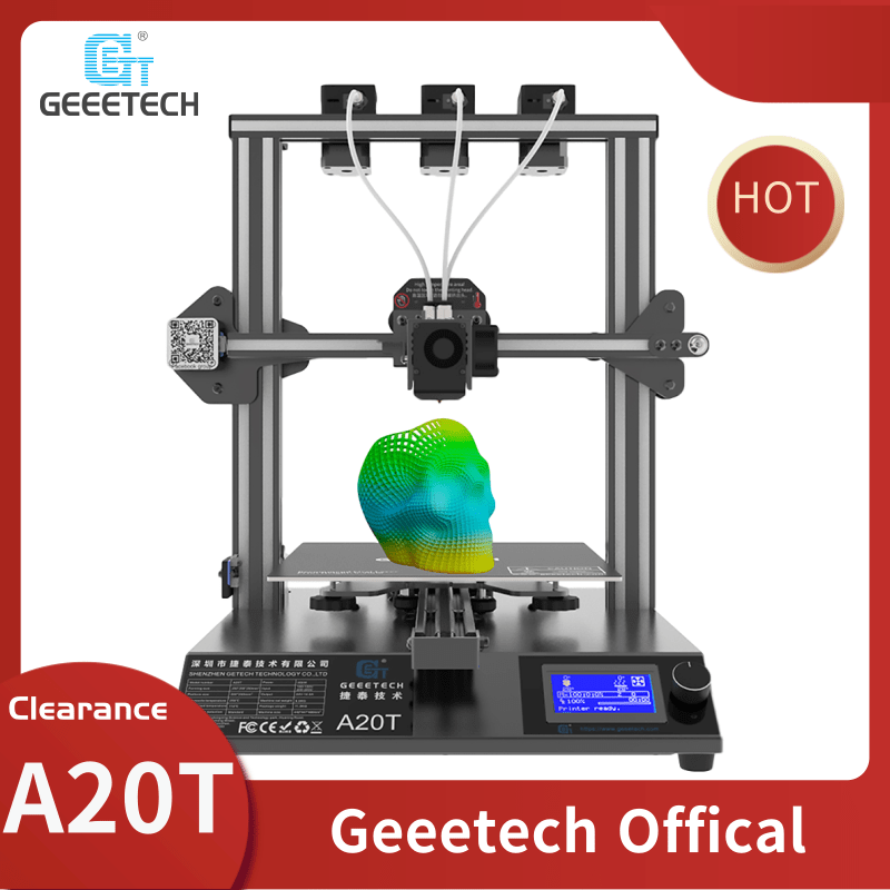 Geeetech A20T 3D Printer 3 in 1 out Mixed Property Upgrade GT2560 V4.0 Controlboard Open Source 250*250*250mm LCD2004 FDM CE