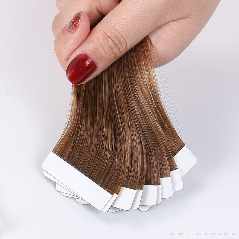 invisible tape in extensions free sample 100%human hair raw brazilian tape in hair extensions double drawn