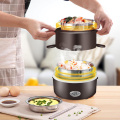 Portable Electric Rice Cooker Lunch Box 2/3Layers Available Food Steamer Stainless Steel Portable Meal Thermal Heating Lunch Box