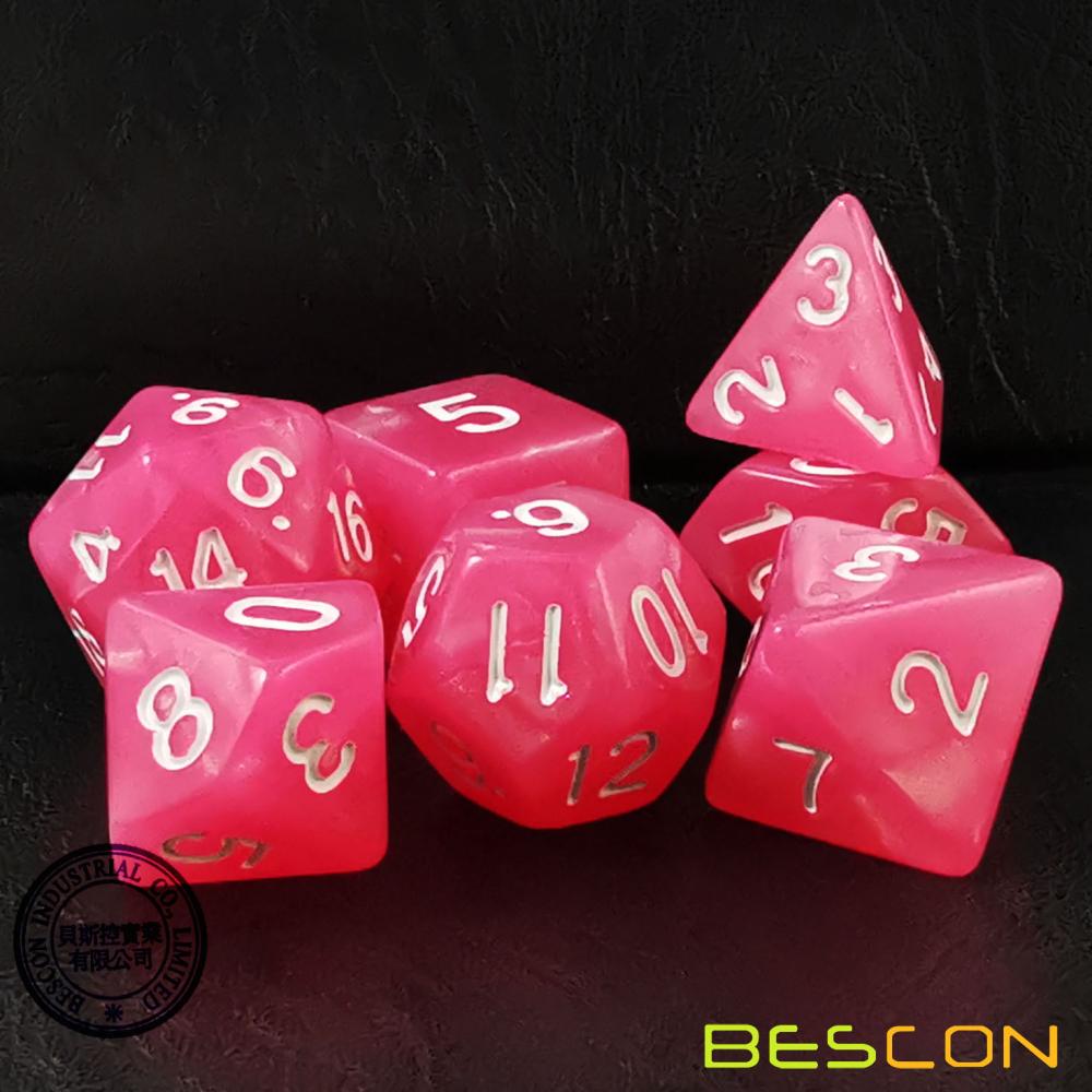 Bescon Moonstone Dice Set Peachy, Bescon Polyhedral RPG Dice Set Moonstone Effect