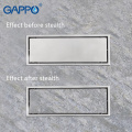 GAPPO Drains stainless steel recgangle bathroom floor waste drains shower drain strainer anti-odor ater drains strainer