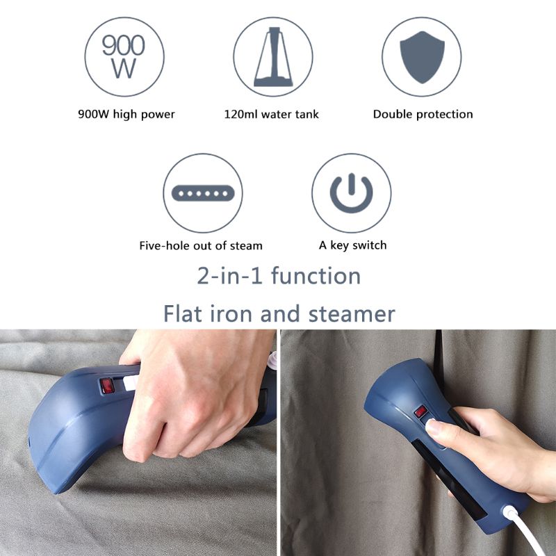 Mini Portable Handel Steamer Steam Iron Electric Fast Heat Up for Clothes Horizontal Vertical Steaming for Home and Travel