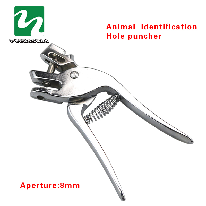 8mm Animal ear tags Hole puncher Stainless steel puncher Animal Control Device Sow Cow Sheep identification