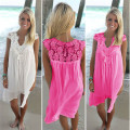 Summer Women Dress Sleeveless Womens Loose Beach Lace Dress High Quality Dresses 8 color plus size casual mini Vestidos