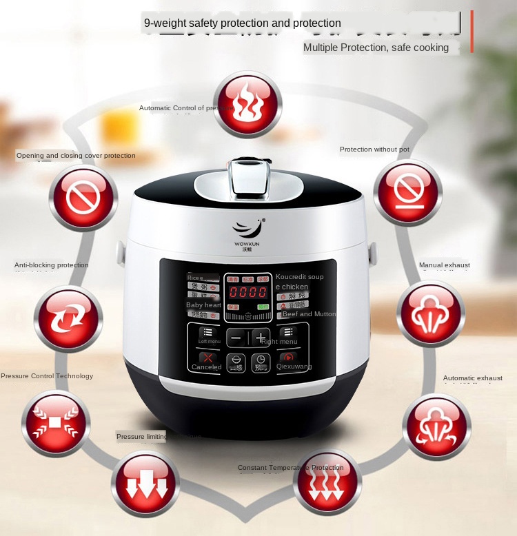 110V Electric Pressure Cooker Double Liner 3L Smart Mini Pressure Cooker Rice Cookers USA Japan Canada