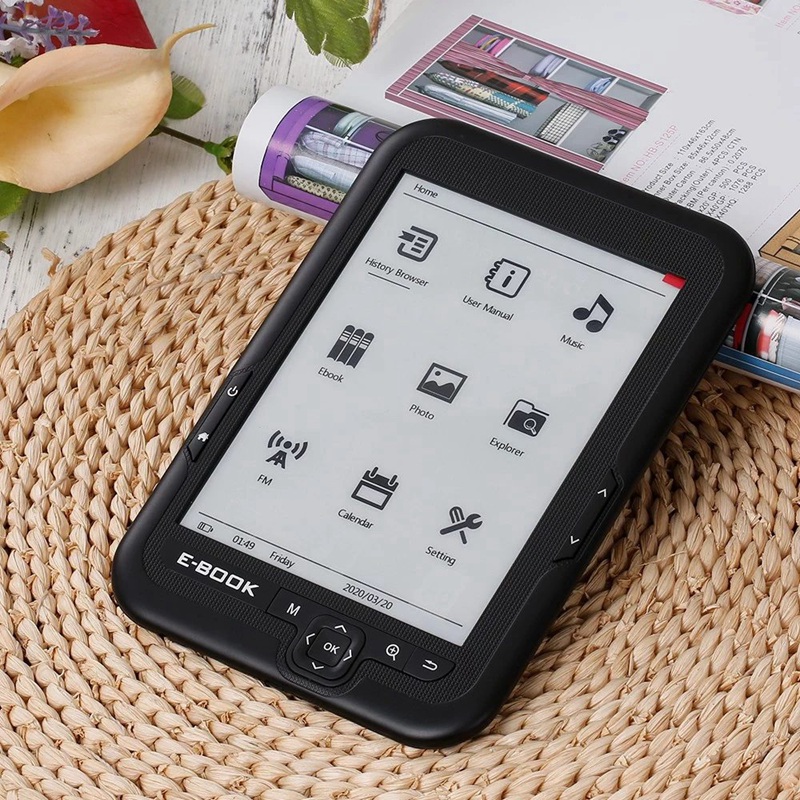 BK-6006 Portable E-Book Reader 8GB E-Ink 6 Inch Multifunction EReader 800X600 High Resolution Display Sn 300DPI