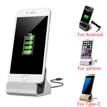 Original For iPhone 7 Sync Data Fast Charging Dock Station Desktop Cradle Stand Docking Charger Android Micro USB Type C Charger