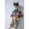 MODIKERBJD Colorful Stripe Polo Shirt Short Sleeve for 1/4 1/3 Male BJD Dolls - No Doll