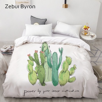 3D HD Digital Print Custom Duvet Cover,Comforter/Quilt/Blanket case Queen/King Bedding 220x240/200x200,Nordic cactus