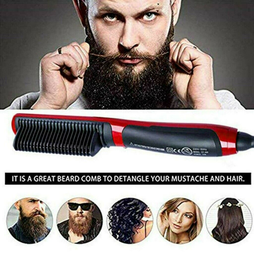 Electric Hair Straightening Brush Ceramic Hair Straightener Comb Wet & Dry Hair Care Styling Tools Bread Brush Girls Ladies Men