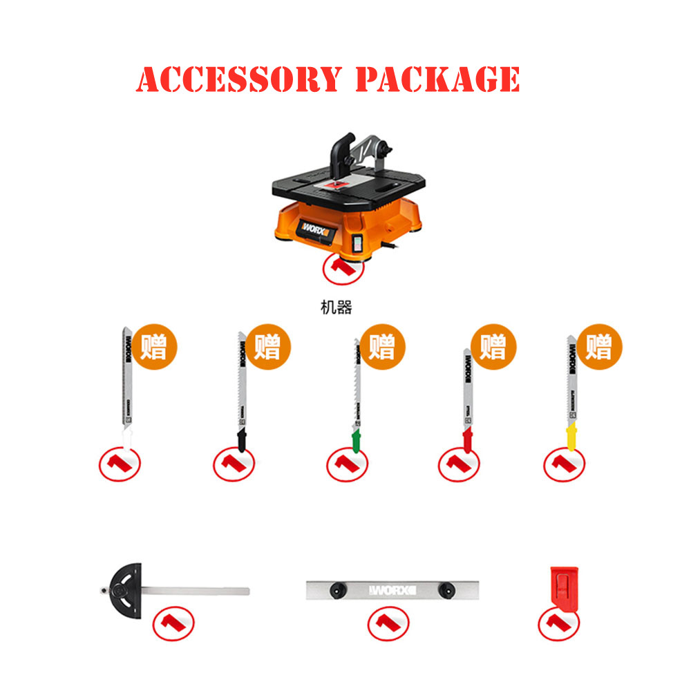 WX572 Multifunctional Table Panel Saw Curve Saw Woodworking Table Sawing Machine For Wood/PVC/Aluminum/Tile Cutting 220V 650W