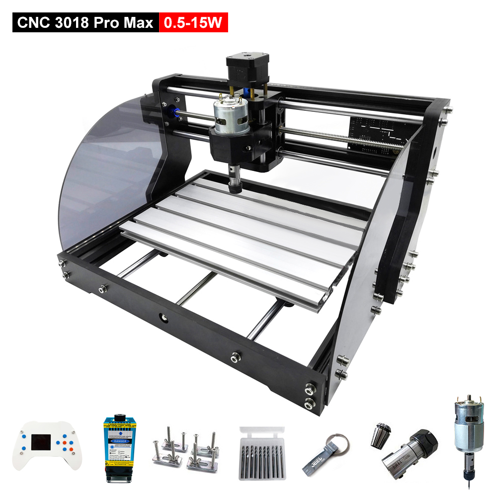 CNC 3018 Pro Max Laser Engraver Machine 0.5W-15W 3 Axis Milling DIY Wood Routers Laser Engraving Cutting With Offline Controller