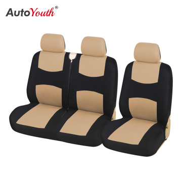 1+2 Seat Covers Beige Car Seat Cover Truck Interior Accessories for Renault Peugeot Opel Vivaro, Fit Universal Transporter/Van