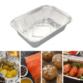 50Pcs Disposable Rectangle Aluminum Foil BBQ Baking Pan Food Tray Container Lunch Box Outdoor for Cooking