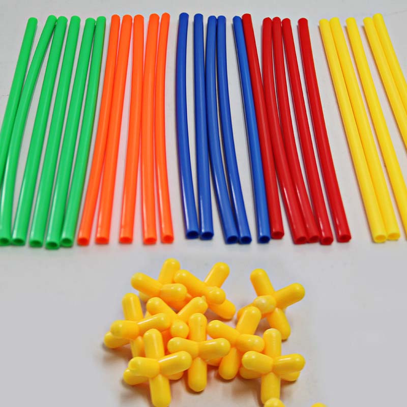 100/200/300 PCS 4D DIY Plastic Straw Building Blocks Toy Set Creative Assembly Constructor Engineer Educational Toys Kids Gift
