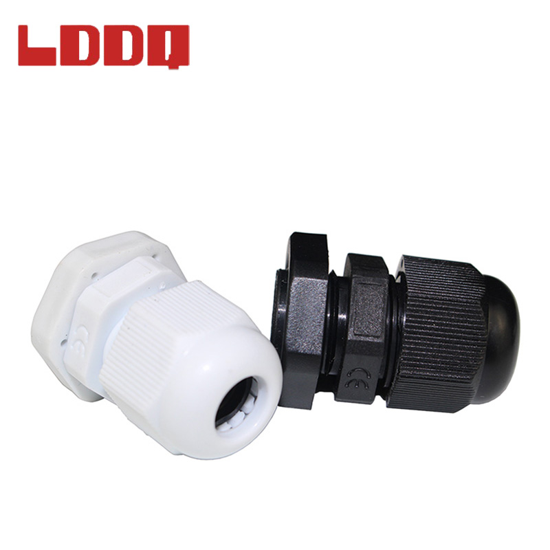 LDDQ 10pcs PG9 Nylon Waterproof Cable Gland for 4-8mm Cable Plastic Connector Black and White Optional High Quality Promotion!