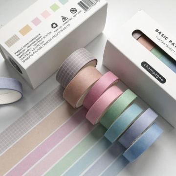 8pcs Solid Color Basic Decoration Washi Tape Set Adhesive Tape DIY Scrapbooking Sticker Label Japanese Masking Tape Stationery