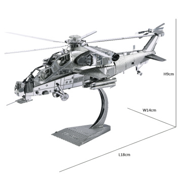 Piececool 3D plane models Metal Puzzle WUZHI-10 Helicopter models DIY Laser Cutting Puzzles Jigsaw Model For Adult Kids Toys