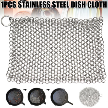Stainless Steel Cast Iron Cleaner Scrubber for All Types of Skillet Griddles Cast Iron Pans Grills Dutch Ovens J2Y