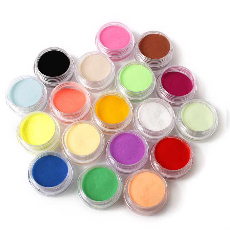 12 Colors Acrylic Powder Nail Art Carving Dust UV Nail Art Polymer Builder Manicure Powder Kit