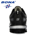 BONA 2019 New Sneaker Lace-up Men Running Shoes Sports Breathable Men's Walking Shoes Athletic Erkek Spor Ayakkabi Comfortable