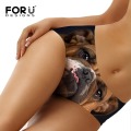 FORUDESIGNS 3D Animal English Bulldog Prints Women Traceless Panties Ultra-thin Fit Girls Underwear Fashion Sexy Seamless Briefs