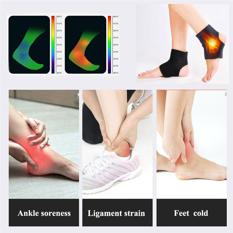 1 Pair Tourmaline Self Heating Magnetic Therapy Foot Ankle Massage Belt Ankle Support Brace Thermal Fitness Ankle Pad Belt