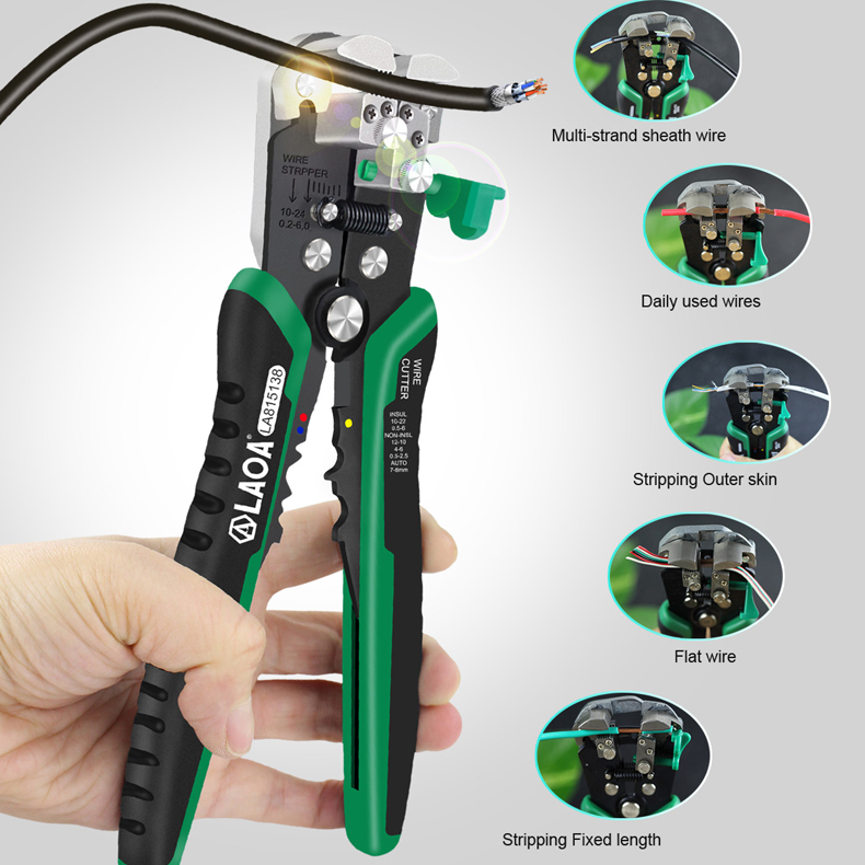 LAOA Automatic Wire Stripper Tools Professional Electrical Cable stripping Tools For Electrician Crimpping Made in Taiwan