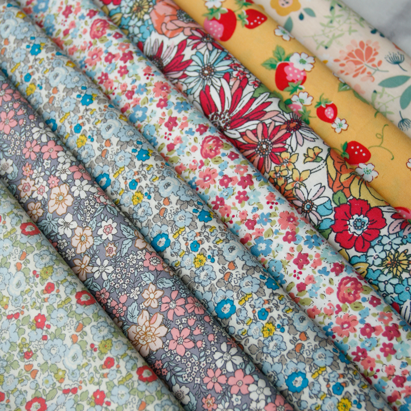 ZENGIA 50X145cm Pastoral Floral Plain Cotton Fabric For DIY Children's Wear Cloth Make Bedding Quilt Decoration Home Decor Tissu