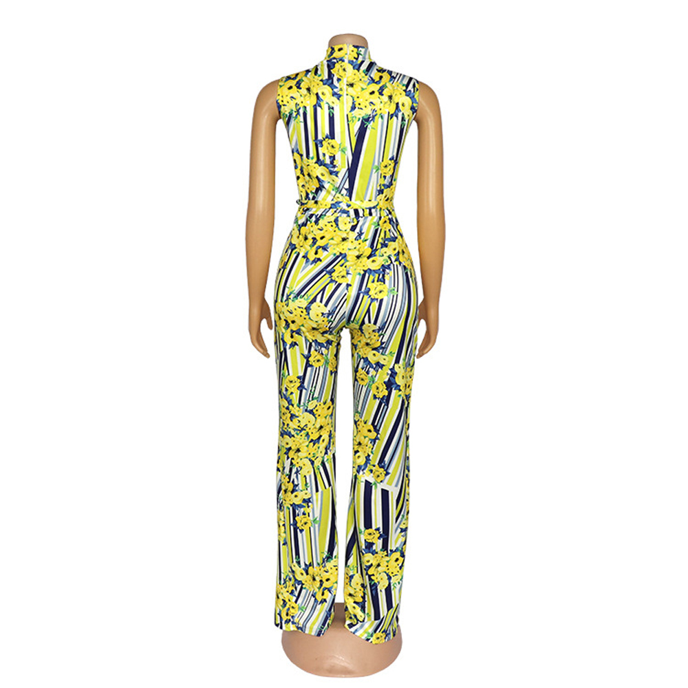 African Clothing For Women Sexy Slim Strapless Summer Print Colorful Elestic Long Pants Fashion Dashiki Jumpsuit High Quality