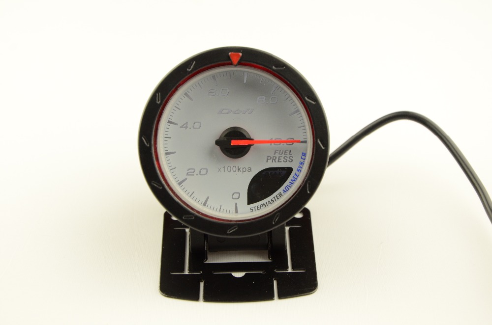 2.5" 60MM Fuel Pressure Gauge Meter White Face With Logo