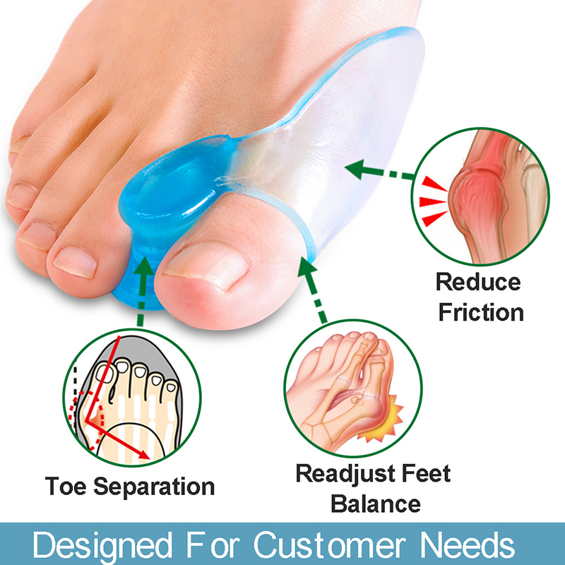 2pcs Big Toe Separator Bone Corrector Straightener Silicone Gel Foot Fingers Protector Bunion Adjuster Feet Massager Care Tool