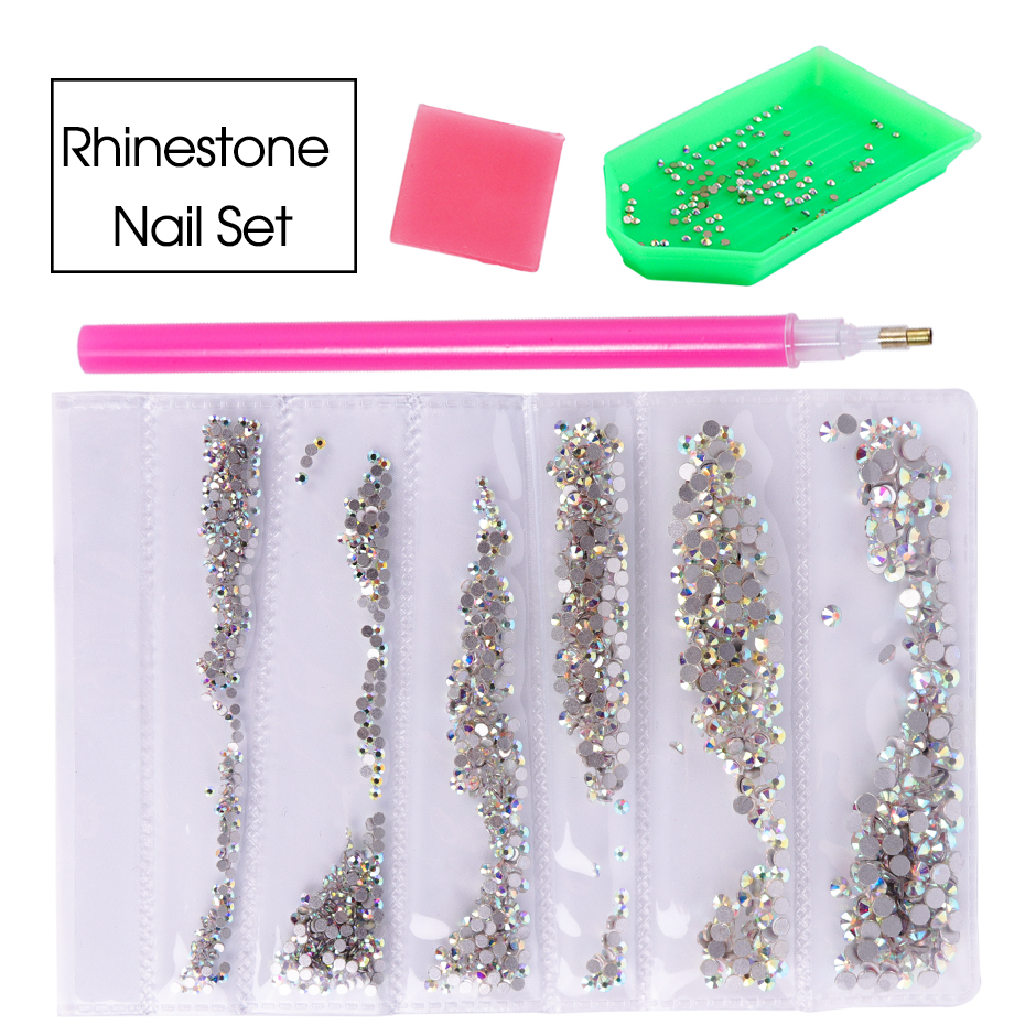 1pack Mixed Crystals Strass Charms Rhinestones on Nails Diamond Set Glass Flatback Shinny Gems Stones Manicure Accessories GL880