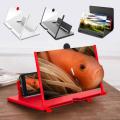 12 inch Mobile Phone Screen Magnifying Glass Folding Enlarged Screen Holder 3D HD Video Desktop Enlarge Stand Phone Magnifier