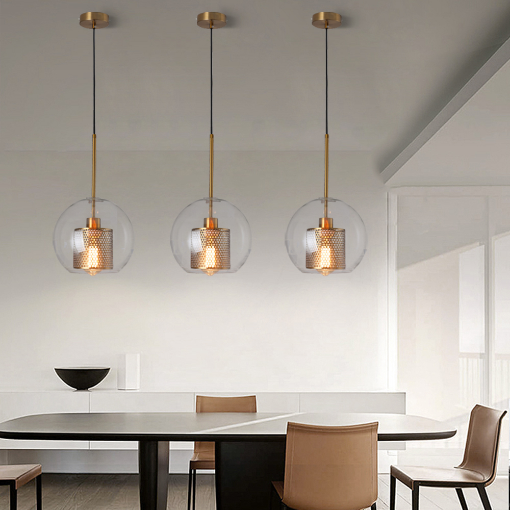 Loft Modern Pendant Light Glass Ball Hanging Lamp Kitchen Light Fixture Dining Hanglamp Living Room Luminaire