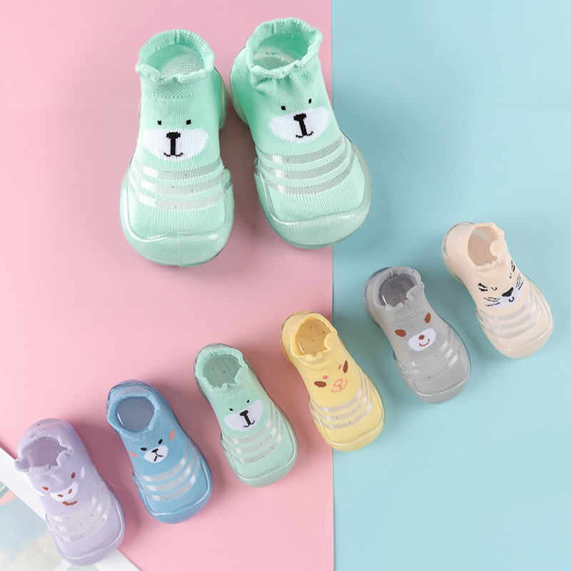 Baby Shoes First Shoes Summer Baby Walkers Toddler First Walker Baby Girl Kids Soft Rubber Sole Shoe Knit Breathable Booties