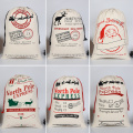Personalised Christmas Sacks Stocking Xmas Gift Bag Santa Christmas Cotton Linen Sack Holder Drawstring Bag Candy Pouch Favor