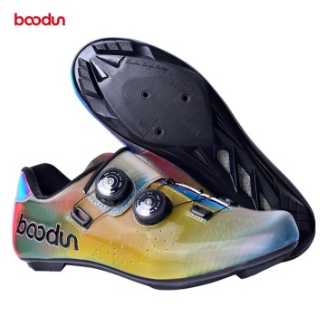 Boodun Cycling Shoes Road Mountain Bike MTB Shoes with Lock Cleats Colorful Microfiber Breathable Upper Nylon Sole Bicycle Shoes