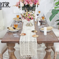 Crochet Hollow Lace Table Runner Tassels Beige 100% Cotton Wedding Decor Tablecloth Nordic Romance Table Cover Coffee Runners