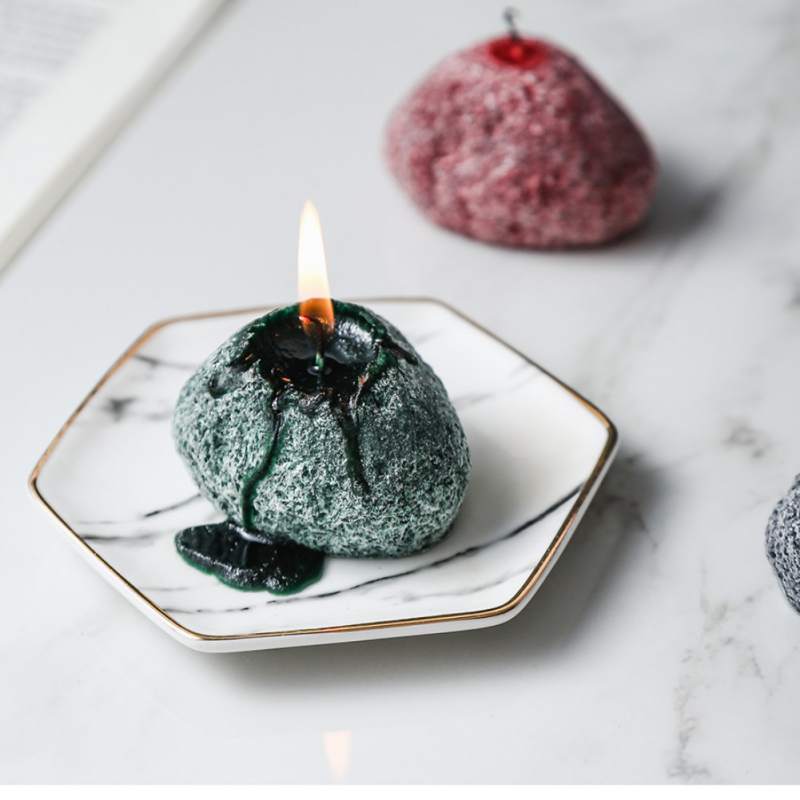 Stone-shaped Candles Ice Flower Scented Candle Handmade Fragrant Candles Home Aroma Wax Decoration