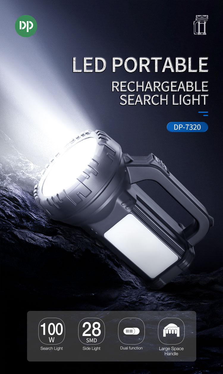 Rechargeable LED Searchlight Battery with Side Emergency Light-detail-1