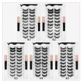 ISEEN10 Pairs Magnetic Eyelashs Set 3D False Eyelashes Extension Natural Lashs Waterproof Magnet Eyeline Liquid Tweezer